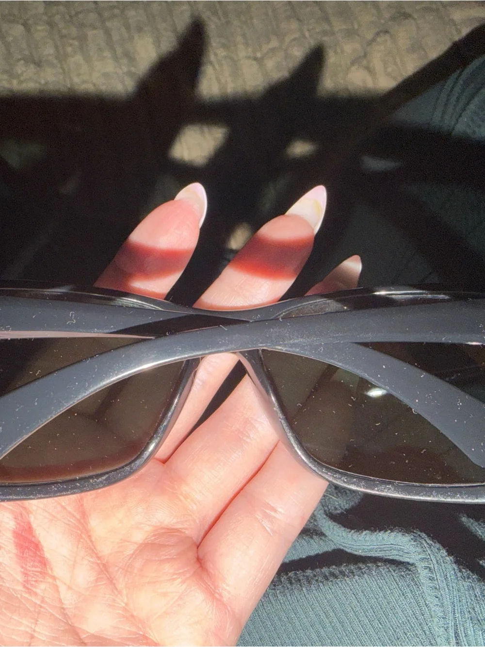 Ray-Ban Black Rectangular Sunglasses with Dark Lenses